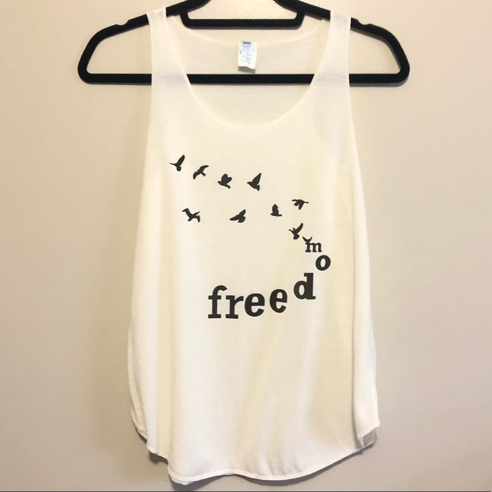 🔥 3 for $20 ~ Freedom white Tank Top